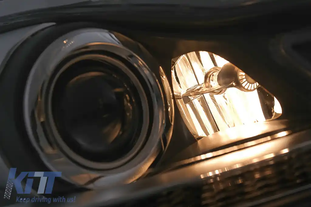 Faruri LED DRL compatibil cu Mercedes C-Class W204 S204 Facelift (2011-2014) Negru Semnal Dinamic-image-6100219
