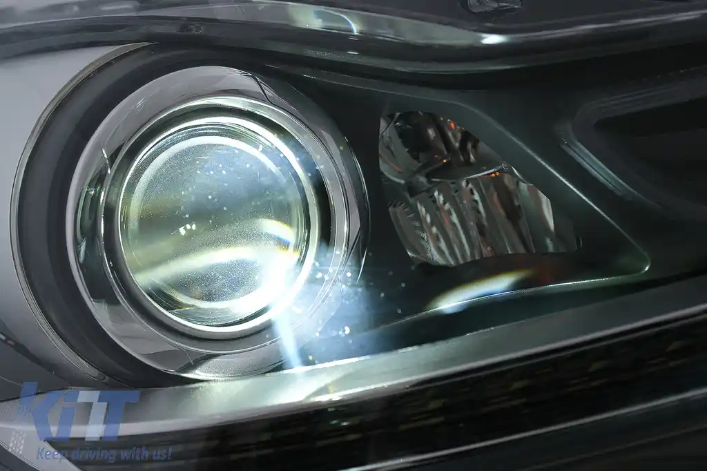 Faruri LED DRL compatibil cu Mercedes C-Class W204 S204 Facelift (2011-2014) Negru Semnal Dinamic-image-6100222
