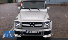 Faruri LED DRL compatibil cu Mercedes G-Class W463 (1989-2012) Bi-Xenon Design Negru-image-6021031