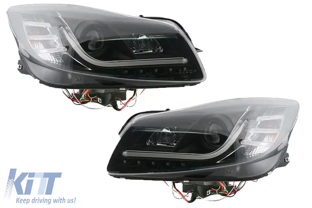 Faruri LED DRL compatibil cu Opel Insignia (2008-2012) Negru-image-65576