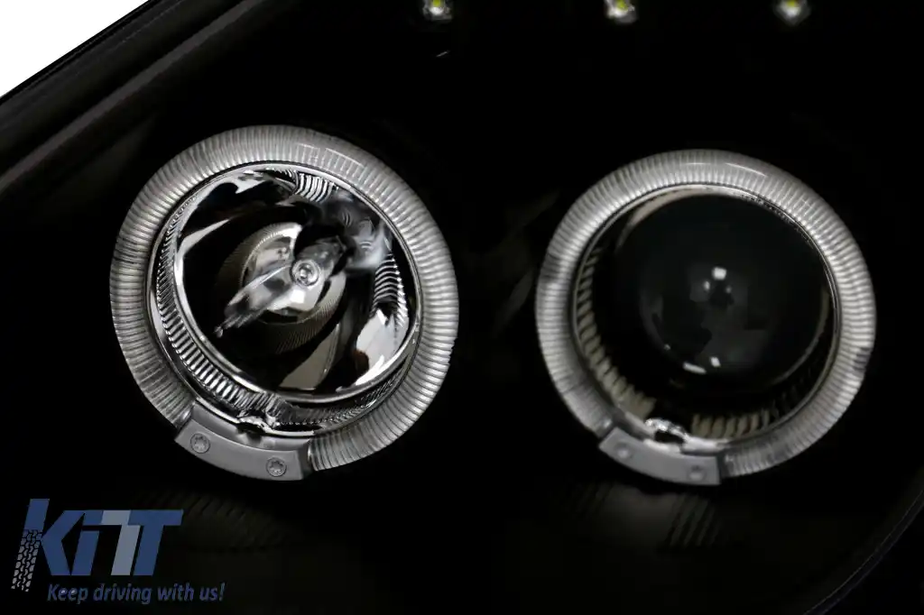 Faruri LED DRL compatibil cu Toyota Celica T230 (1999-2005) Angel Eyes Negru-image-6073963