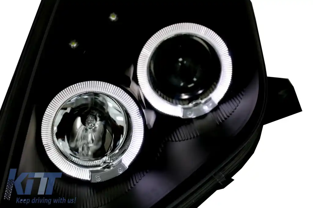 Faruri LED DRL compatibil cu Toyota Celica T230 (1999-2005) Angel Eyes Negru-image-6073967