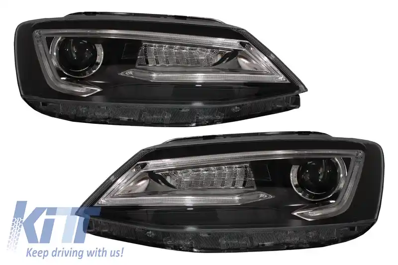 Faruri LED DRL compatibil cu VW Jetta Mk6 VI Non GLI (2011-2017) Semnal Dinamic Secvential Demon Bi-Xenon Design