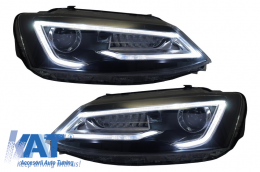 Faruri LED DRL compatibil cu VW Jetta Mk6 VI Non GLI (2011-2017) Semnal Dinamic Secvential Demon Bi-Xenon Design-image-6020974
