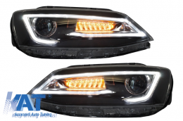 Faruri LED DRL compatibil cu VW Jetta Mk6 VI Non GLI (2011-2017) Semnal Dinamic Secvential Demon Bi-Xenon Design-image-6020977