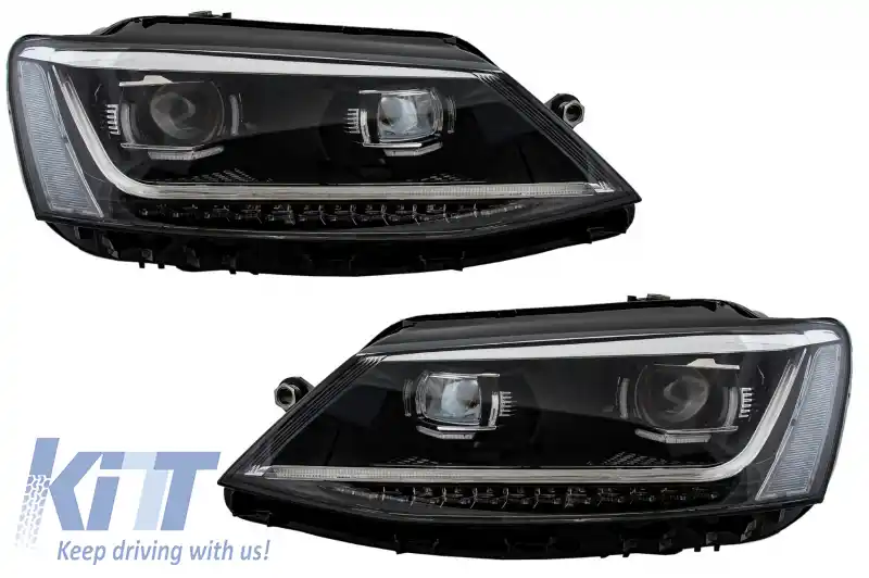 Faruri LED DRL compatibil cu VW Jetta Mk6 VI (2011-2017) Semnal Dinamic Secvential Xenon Matrix Design