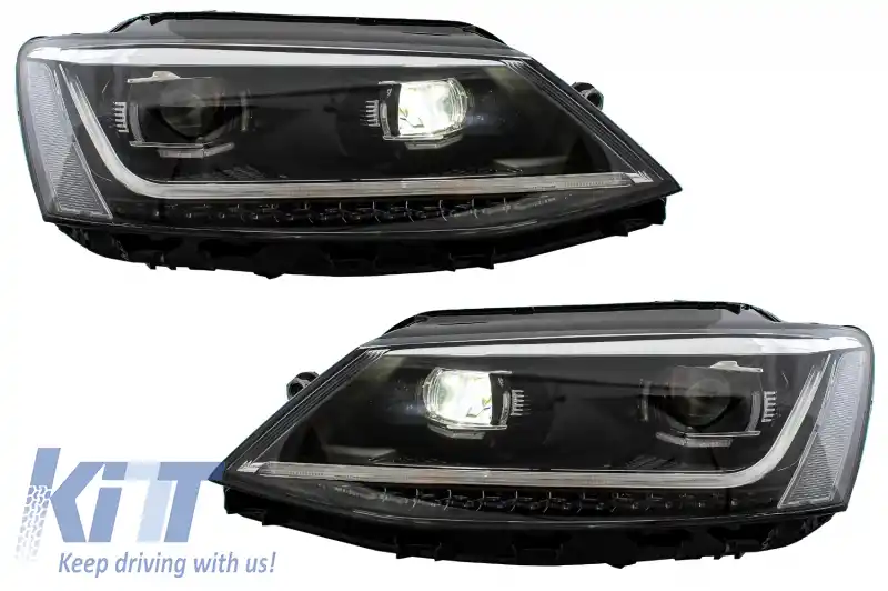 Faruri LED DRL compatibil cu VW Jetta Mk6 VI (2011-2017) Semnal Dinamic Secvential Xenon Matrix Design-image-6040750