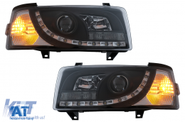 Faruri LED DRL compatibil cu VW Transporter T4 (1990-2003) Negru-image-6089217