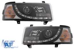 Faruri LED DRL compatibil cu VW Transporter T4 (1990-2003) Negru-image-6089225
