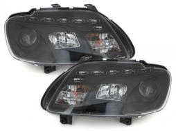 Faruri LED DRL DAYLIGHT compatibil cu VW Touran 1T Caddy (02.2003-10.2006) Negru-image-60502