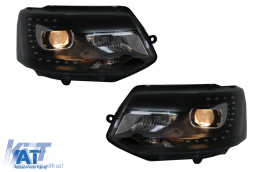 Faruri LED DRL Dayline compatibil cu VW Transporter T5 (2010-2015) Negru-image-6089202