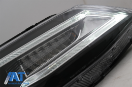 Faruri LED DRL Dual Beam Lens compatibil cu VW Jetta Mk6 VI (2011-2017) RHD Bi-Xenon Design cu Semnal Dinamic Secvential Negru-image-6078938