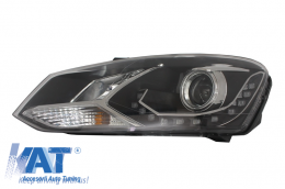 Faruri LED DRL Lumini de zi Optic Dayline compatibil cu VW Polo 6R Negre-image-6015067