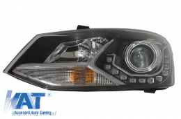 Faruri LED DRL Lumini de zi Optic Dayline compatibil cu VW Polo 6R Negre-image-6015068