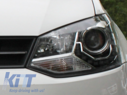 Faruri LED DRL Lumini de zi Optic Dayline compatibil cu VW Polo 6R Negre-image-6015074