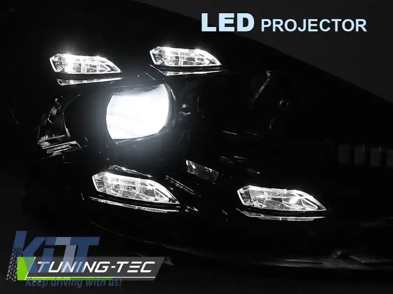 FARURI LED DRL NEGRE potrivite pentru PORSCHE CAYENNE 10-15-image-6270133