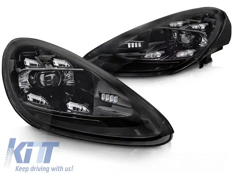 FARURI LED DRL NEGRE potrivite pentru PORSCHE CAYENNE 10-15
