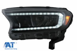Faruri LED Light Bar compatibil cu Ford Ranger (2015-2020) LHD Negru cu Semnal Dinamic-image-6078827