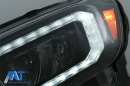 Faruri LED Light Bar compatibil cu Ford Ranger (2015-2020) LHD Negru cu Semnal Dinamic-image-6078828