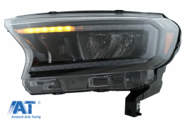 Faruri LED Light Bar compatibil cu Ford Ranger (2015-2020) LHD Negru cu Semnal Dinamic-image-6078832