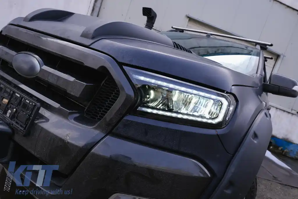 Faruri LED Light Bar compatibil cu Ford Ranger (2015-2020) LHD Negru cu Semnal Dinamic-image-6091448