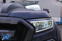 Faruri LED Light Bar compatibil cu Ford Ranger (2015-2020) LHD Negru cu Semnal Dinamic-image-6091449