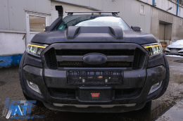 Faruri LED Light Bar compatibil cu Ford Ranger (2015-2020) LHD Negru cu Semnal Dinamic-image-6091453