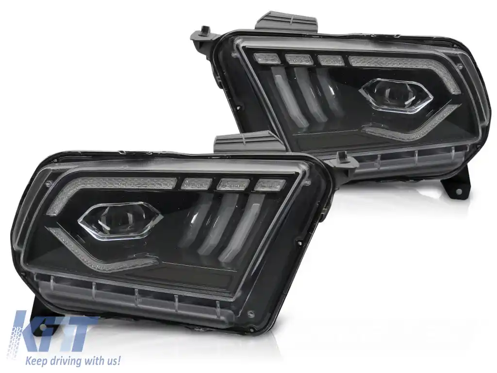 FARURI LED NEGRE DRL potrivite pentru FORD MUSTANG 10-13