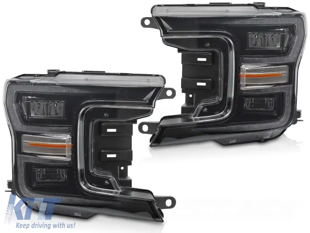 FARURI LED NEGRE DRL SEQ potrivite pentru FORD F150 MK13 17-20