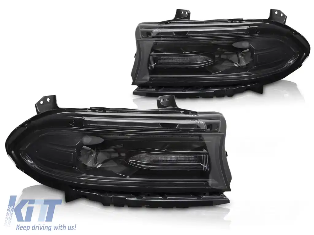 FARURI LED NEGRE potrivite pentru DODGE CHARGER 14-23
