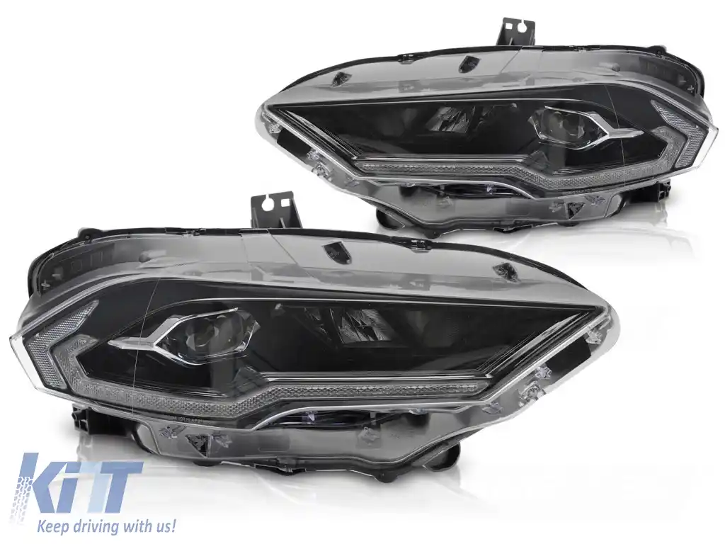 FARURI LED NEGRE potrivite pentru FORD MUSTANG 18-21