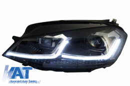 Faruri LED RHD compatibil cu VW Golf 7 VII (2012-2017) Facelift G7.5 R Line Look cu Semnal Dinamic-image-6041264