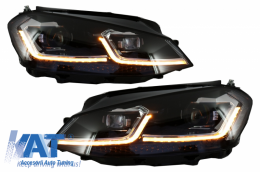 Faruri LED RHD compatibil cu VW Golf 7 VII (2012-2017) Facelift G7.5 R Line Look cu Semnal Dinamic-image-6041265
