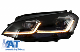 Faruri LED RHD compatibil cu VW Golf 7 VII (2012-2017) Facelift G7.5 R Line Look cu Semnal Dinamic-image-6041267