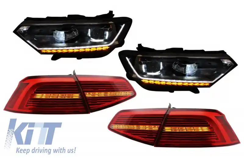 Faruri LED si Stopuri compatibil cu VW Passat B8 3G (2014-2019) Matrix Look R line cu semnal dinamic