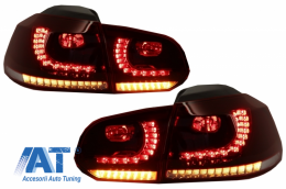 Faruri LED si Stopuri FULL LED compatibil cu VW Golf 6 VI (2008-2013) Facelift G7.5 GTI Design Rosu Semnalizare Secventiala LHD-image-6052832