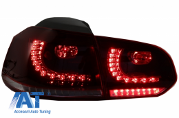 Faruri LED si Stopuri FULL LED compatibil cu VW Golf 6 VI (2008-2013) Facelift G7.5 GTI Design Rosu Semnalizare Secventiala LHD-image-6052836
