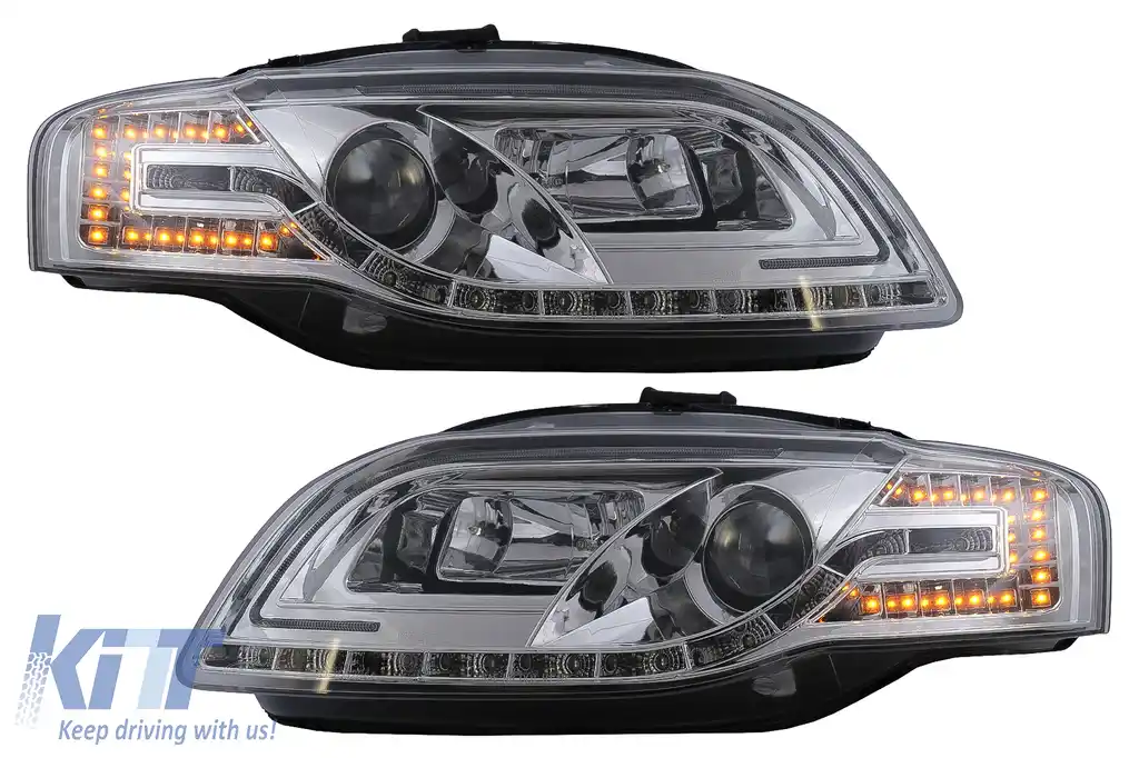 Faruri LED Tube Light compatibil cu Audi A4 B7 (11.2004-03.2008) Crom-image-6096509