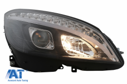 Faruri LED Tube Light compatibil cu Mercedes C-Class W204 S204 (2007-2010) Negru cu Semnal Dinamic-image-6078551