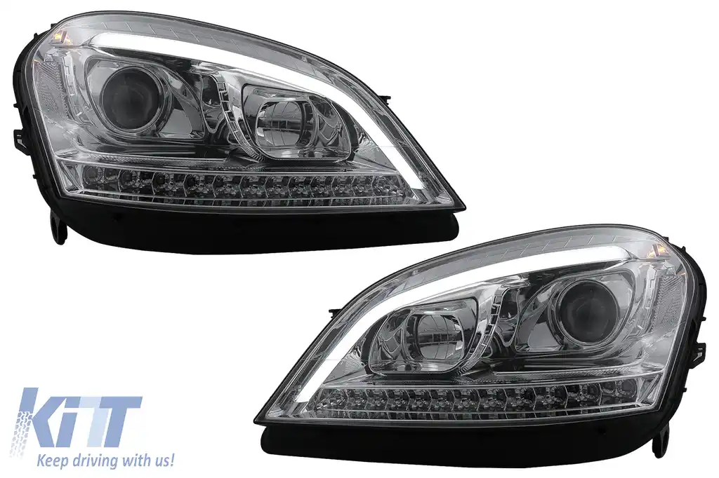 image-72-Faruri LED Tube Light compatibil cu Mercedes M-Class W164 ML (2005-2007) Crom cu Semnal Dinamic