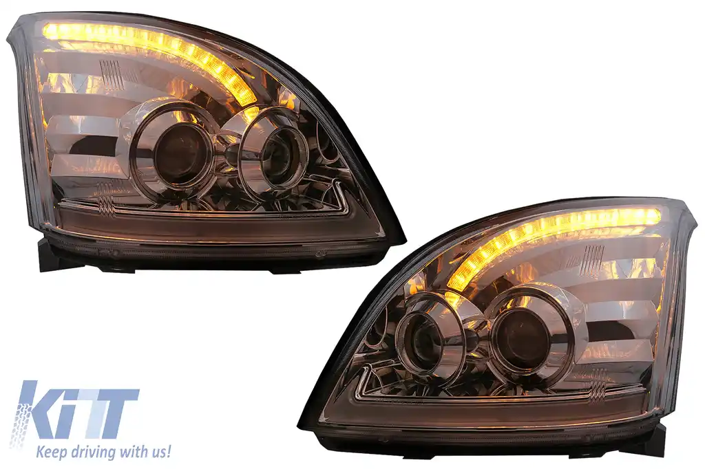 Faruri LED TUBE LIGHT compatibil cu Toyota Land Cruiser FJ120 (2003-2009) Crom cu Semnal Dinamic-image-6092505
