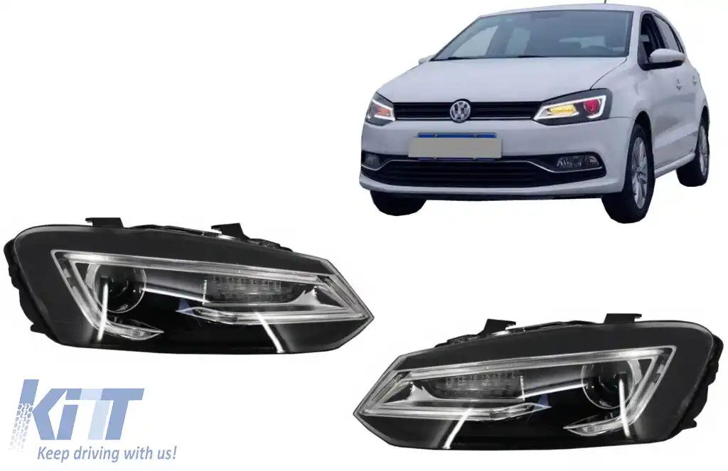 Faruri LED XENON HID compatibil cu VW Polo 6R / 6C / 61 (2011-2017) Devil Eye Look