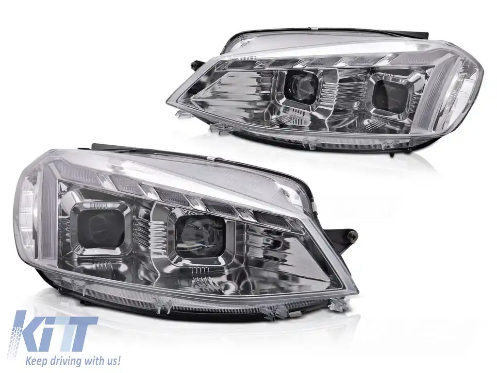 FARURI LUMINA CROMATĂ LED DRL SEQ CU BUN VENIT potrivit pentru VW GOLF 7 17-19