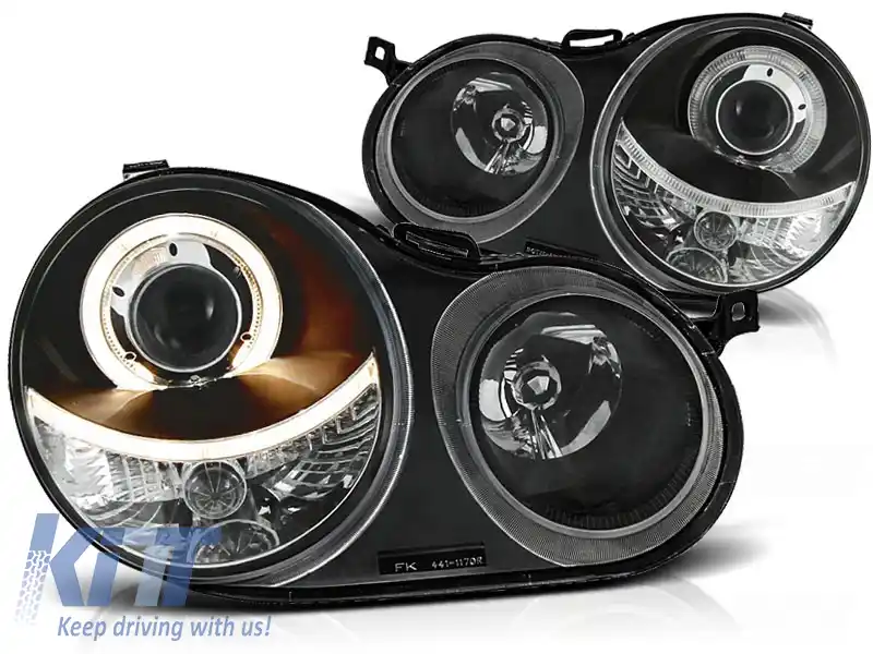 FARURI OCHI DE ÎNGER NEGRE potrivite pentru VW POLO 9N 11.01-04.05