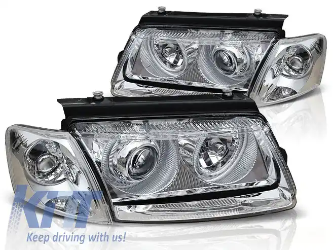 image-35-FARURI OCHI DE ÎNGERI CHROME potrivite pentru VW PASSAT B5 3B 11.96-08.00