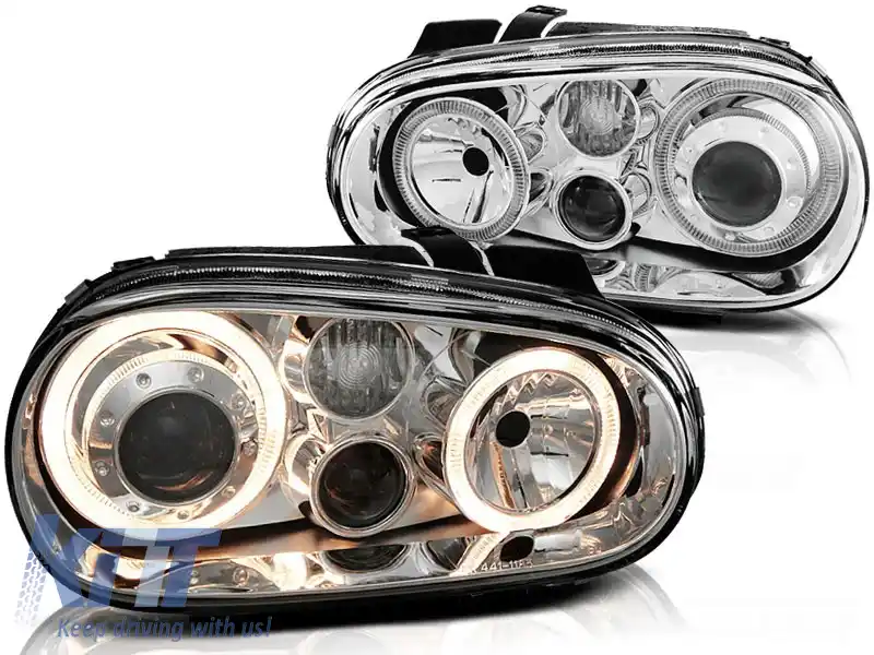 image-24-FARURI OCHI DE ÎNGERI CHROME potrivite pentru VW GOLF 4 09.97-09.03