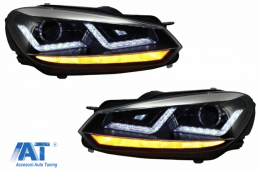 Faruri Osram LED Crom LEDriving Semnal Dinamic si Grila Centrala compatibil cu VW Golf 6 VI (2008-2012) R20 Design-image-6031800