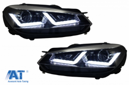 Faruri Osram LED Crom LEDriving Semnal Dinamic si Grila Centrala compatibil cu VW Golf 6 VI (2008-2012) R20 Design-image-6031802
