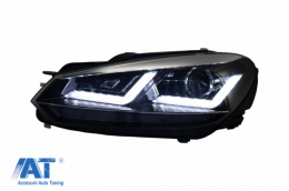 Faruri Osram LED Crom LEDriving Semnal Dinamic si Grila Centrala compatibil cu VW Golf 6 VI (2008-2012) R20 Design-image-6031803