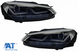 Faruri Osram LED Crom LEDriving Semnal Dinamic si Grila Centrala compatibil cu VW Golf 6 VI (2008-2012) R20 Design-image-6031804